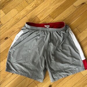 Nike Gray and Red Athletic Shorts Lightweight Performance